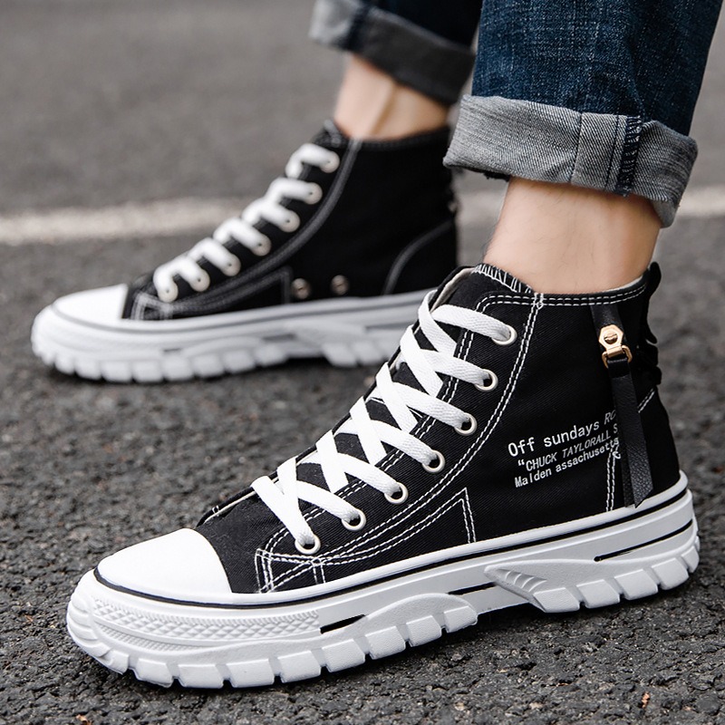 Mens Fashion Trainers - Zapatos de lona de caña alta