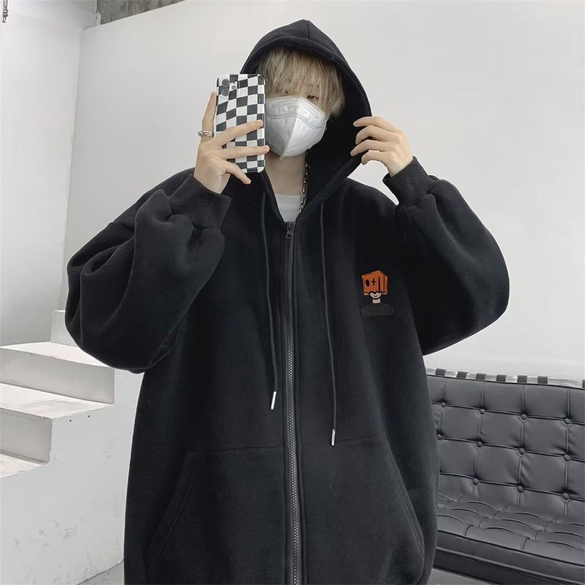 Sudadera con capucha High Stre - Mens Fashion Zip Up Hoodies reseña y precio