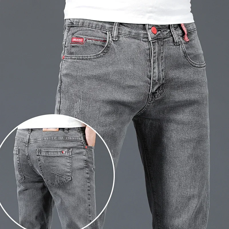 Pantalones Vaqueros Ajustados  - Men'S Fashion Grey Jeans reseña y precio