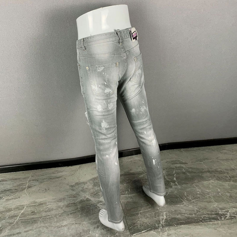 Nuevos y modernos vaqueros par - Men'S Fashion Grey Jeans reseña y precio