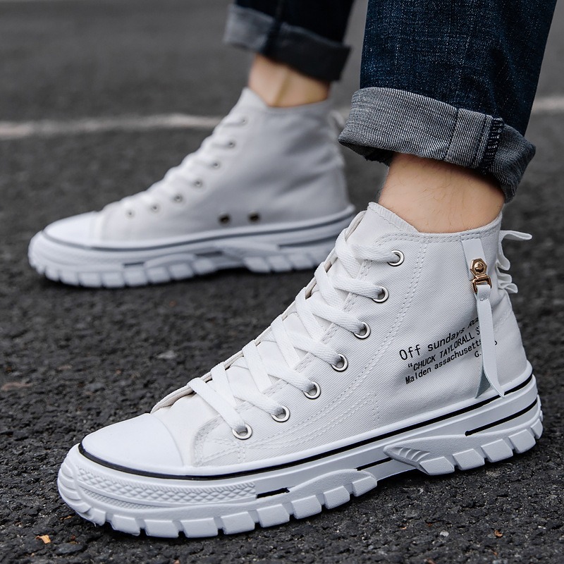 Zapatos de lona de caña alta p - Mens Fashion Trainers reseña y precio