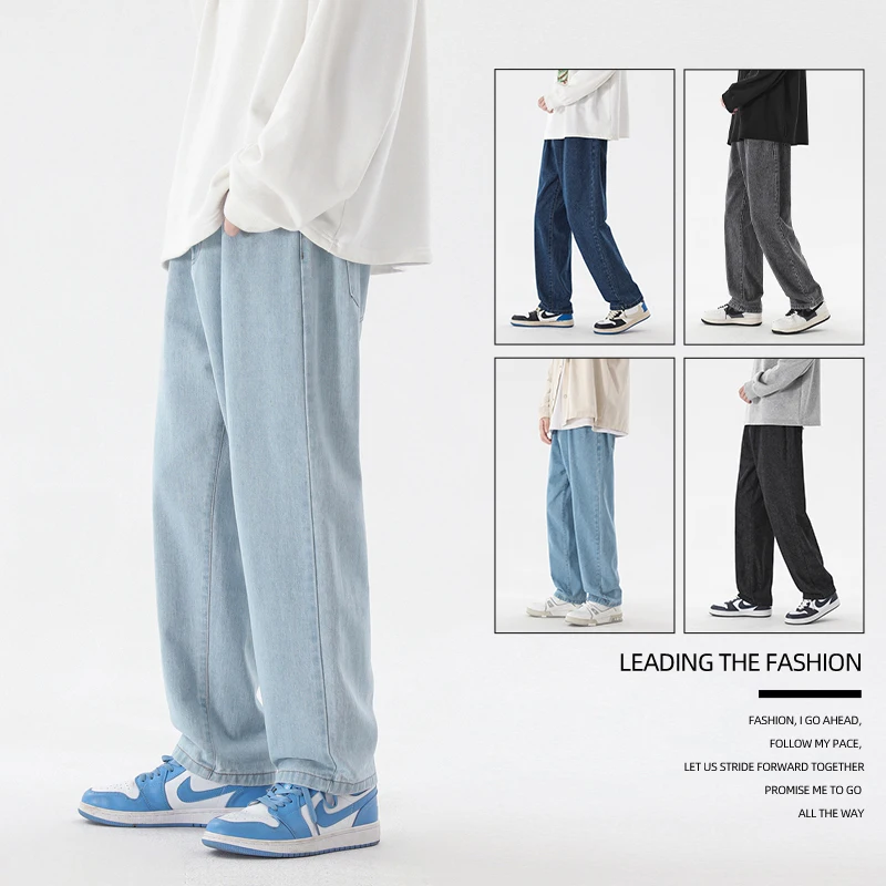 Pantalones vaqueros informales - Men'S Fashion Grey Jeans reseña y precio